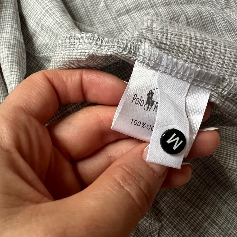 Ralph Lauren Light Grey Short-Sleeve Button-Up Top - Picture 4 of 4